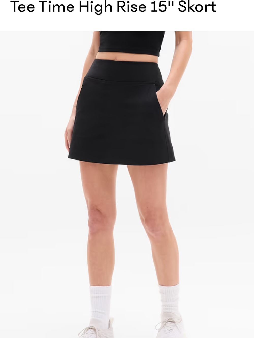 Size 2 NWOT Athleta Black High-Rise Mini Skort - golf tennis tee time 15”
